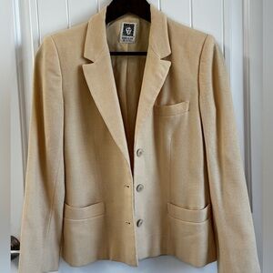 Vintage Anne Klein Cream Blazer 100% Wool